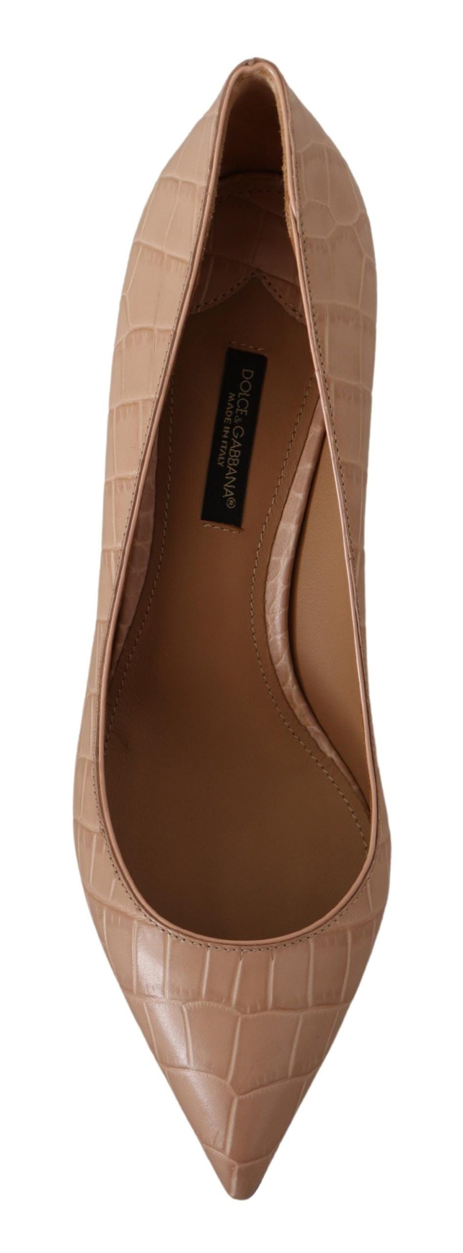 Dolce & Gabbana Elegante Beige Læderpumps