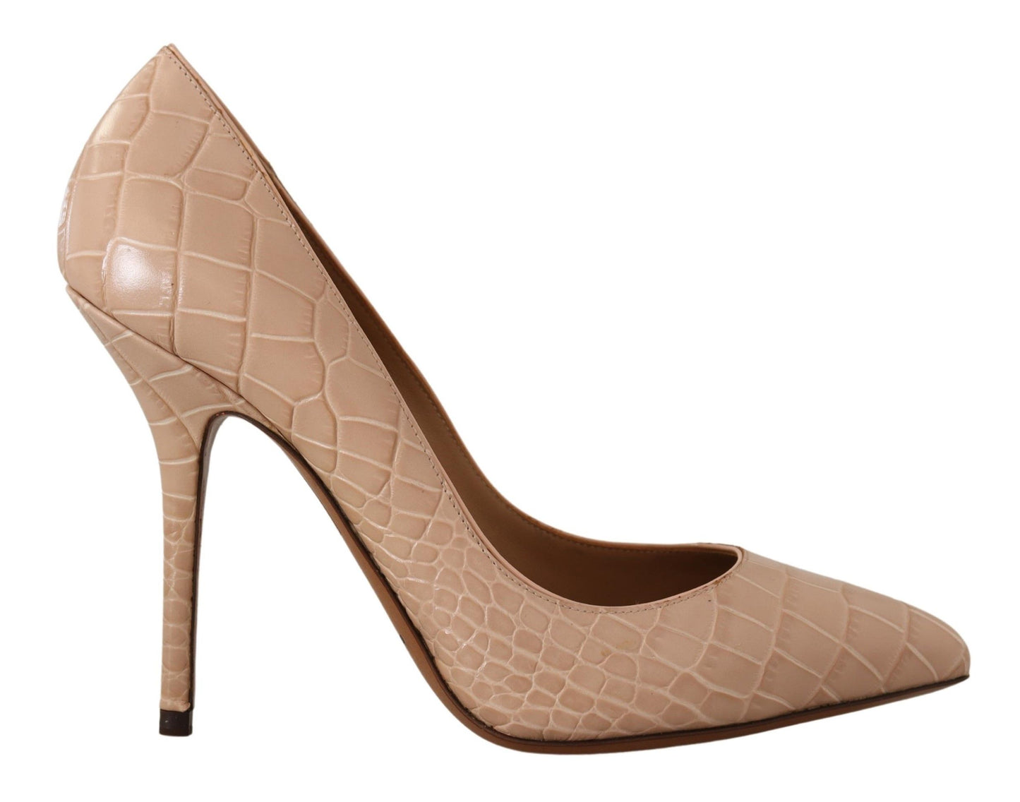 Dolce & Gabbana Elegante Beige Nude Læderpumps