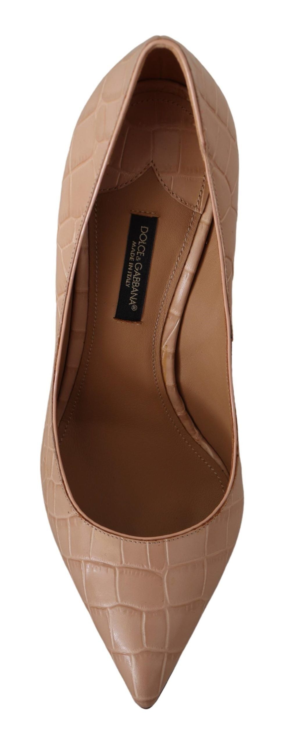 Dolce & Gabbana Elegante Beige Nude Læderpumps