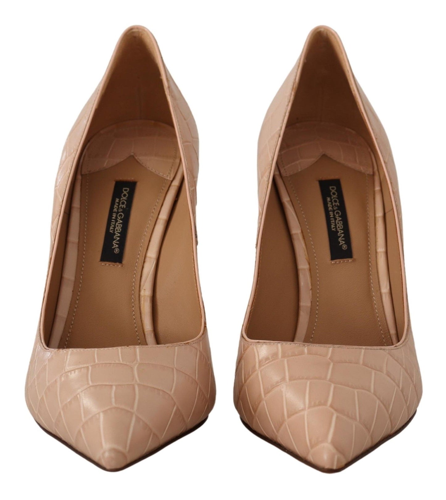 Dolce & Gabbana Elegante Beige Nude Læderpumps