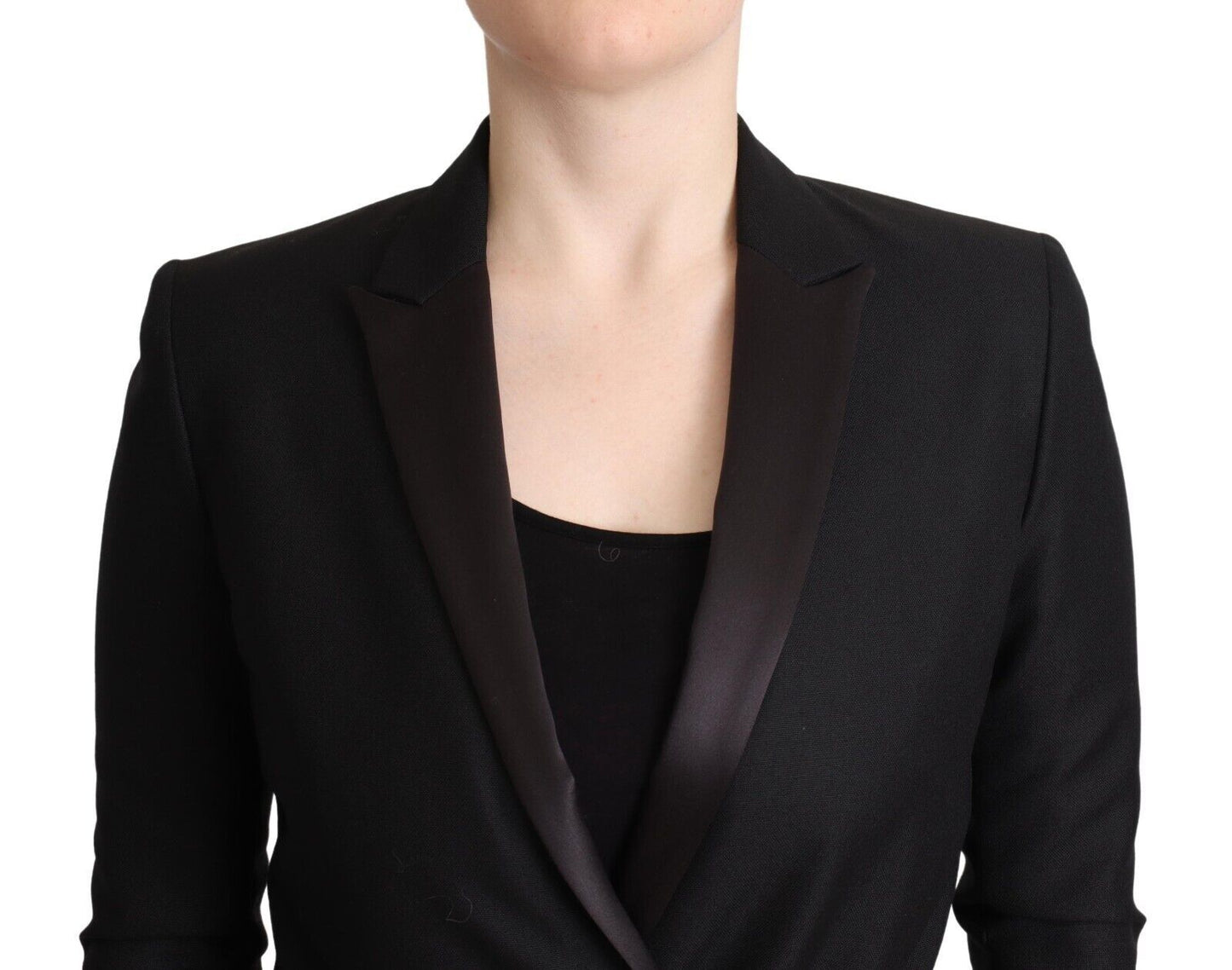 Costume National Elegant Sort Dobbeltradet Blazer
