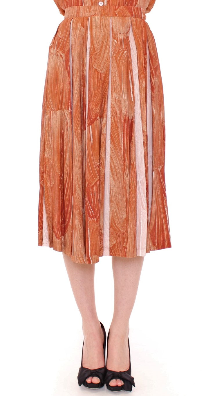 Licia Florio Orangebrun Chic Nederdel Under Knæene