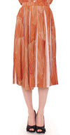Licia Florio Orangebrun Chic Nederdel Under Knæene