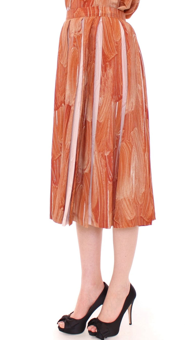 Licia Florio Orangebrun Chic Nederdel Under Knæene