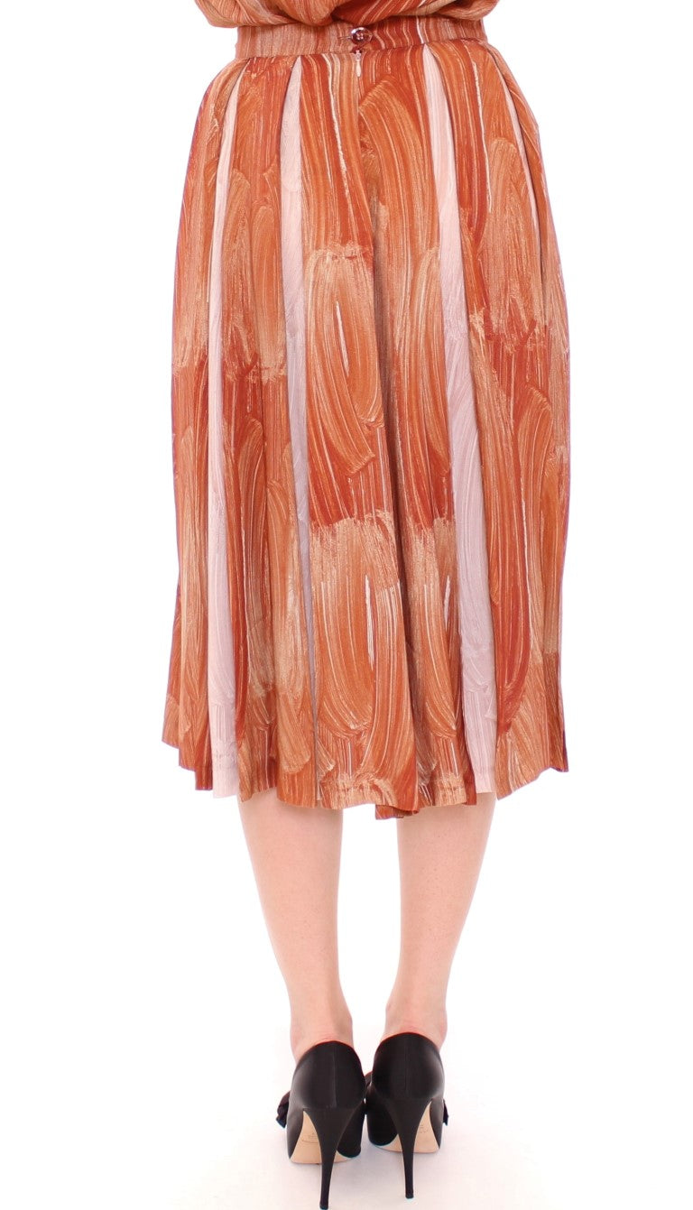 Licia Florio Orangebrun Chic Nederdel Under Knæene