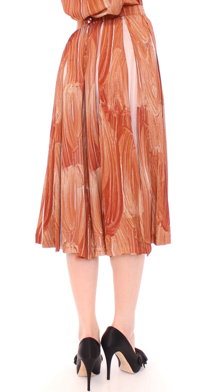 Licia Florio Orangebrun Chic Nederdel Under Knæene