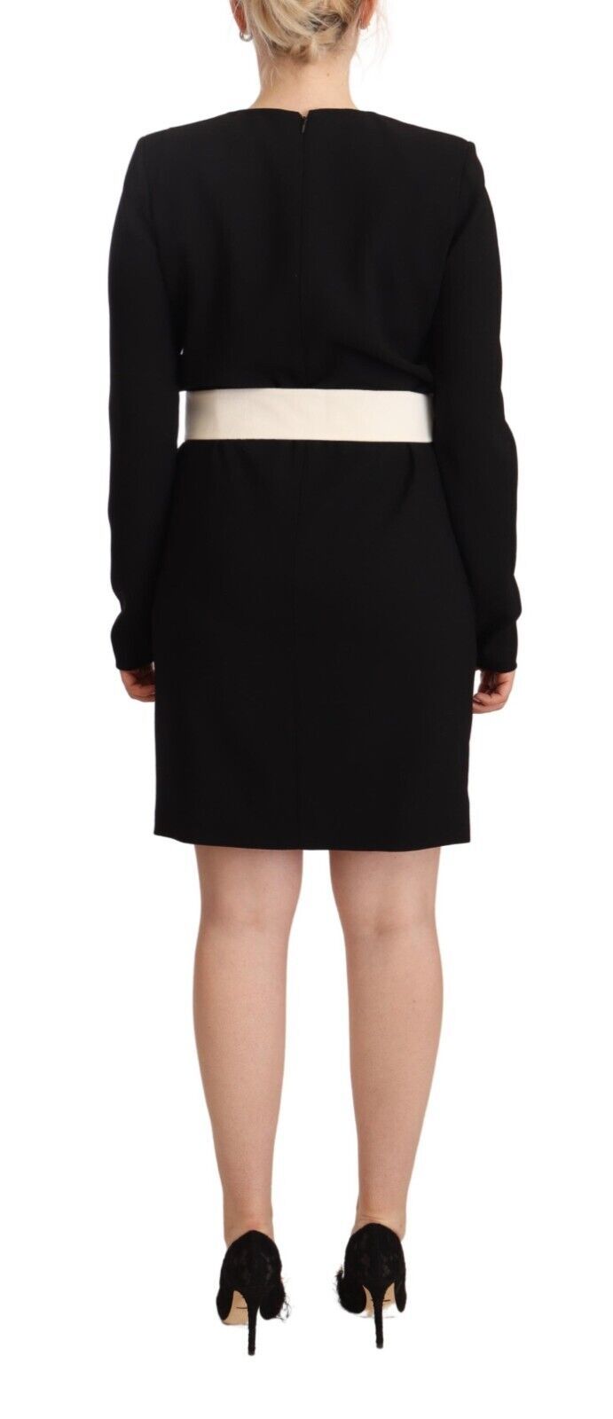 Givenchy Elegant Sort Uld Minikjole med Bælte