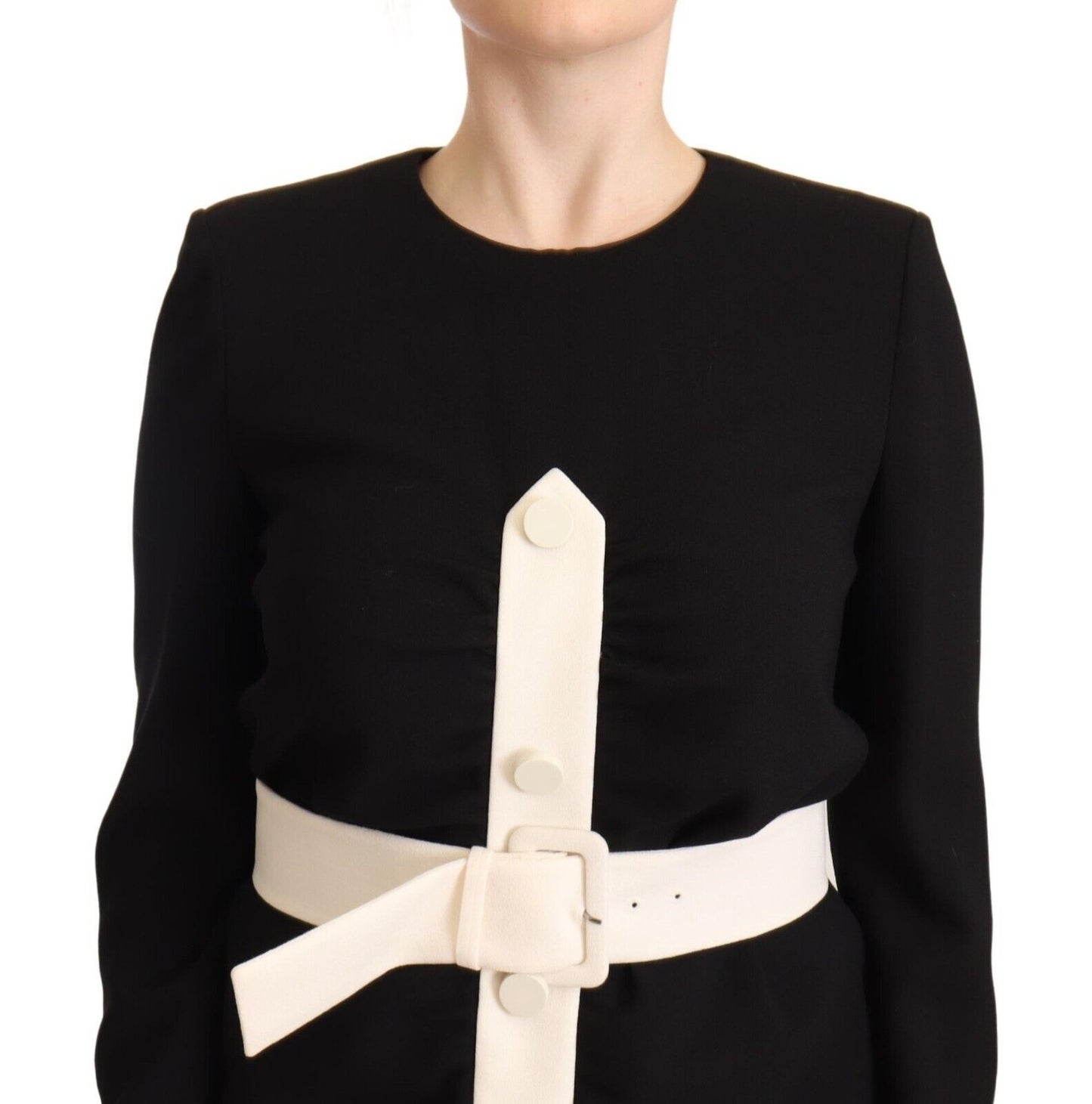 Givenchy Elegant Sort Uld Minikjole med Bælte