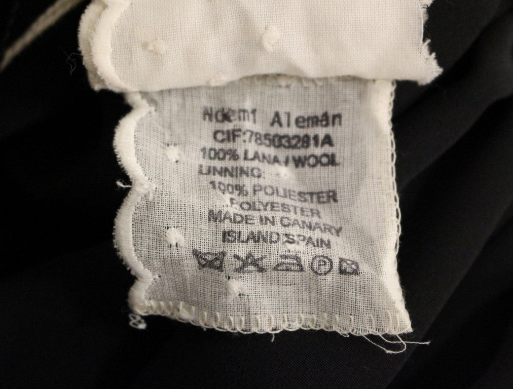 NOEMI ALEMÁN Elegant Grå Ternet Uld Shorts Nederdel