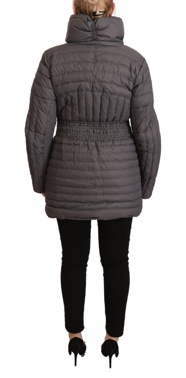 Roccobarocco Elegant Quiltet Lang Jakke med Logomærke