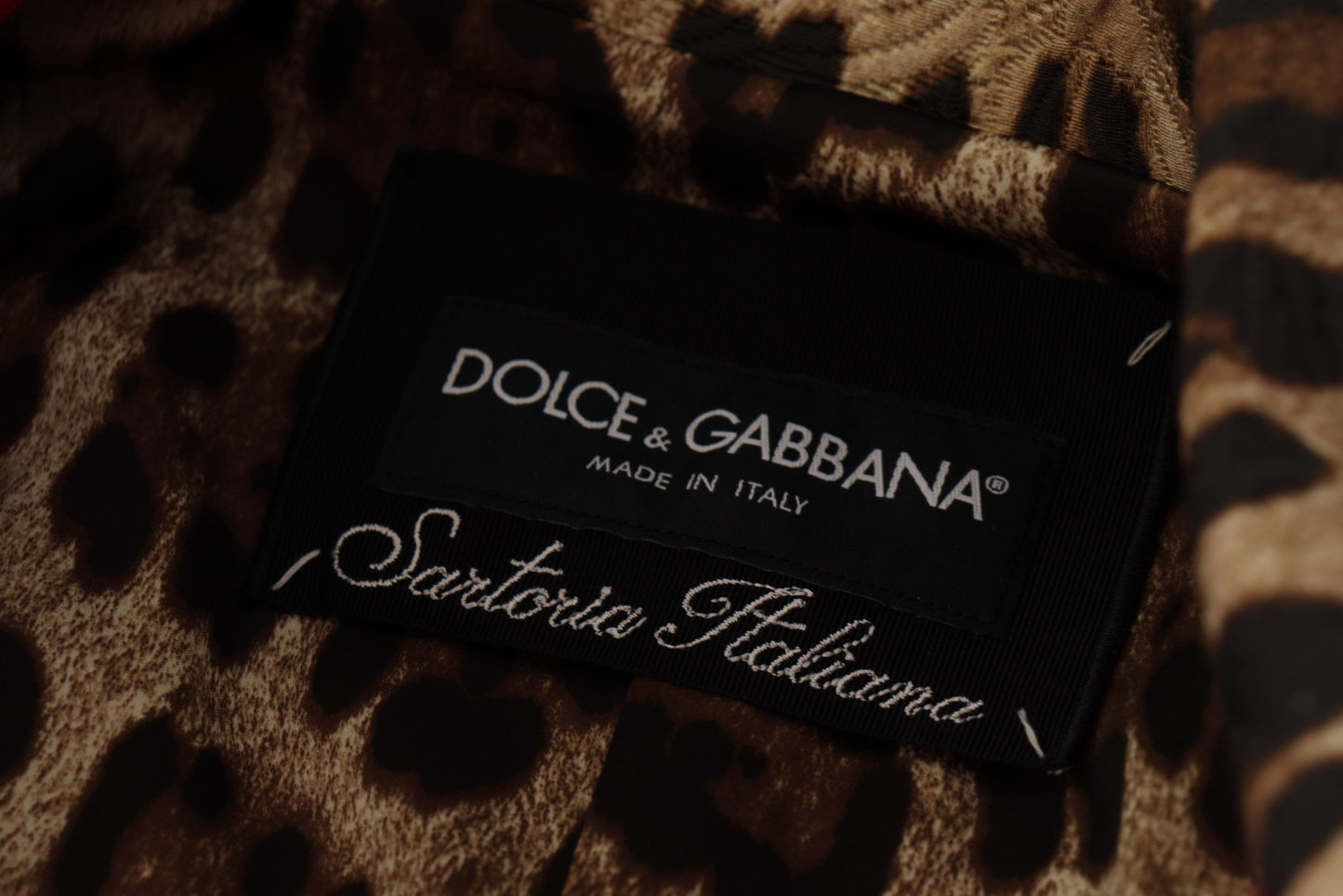 Dolce & Gabbana Elegant Rød Leopard Trenchcoat