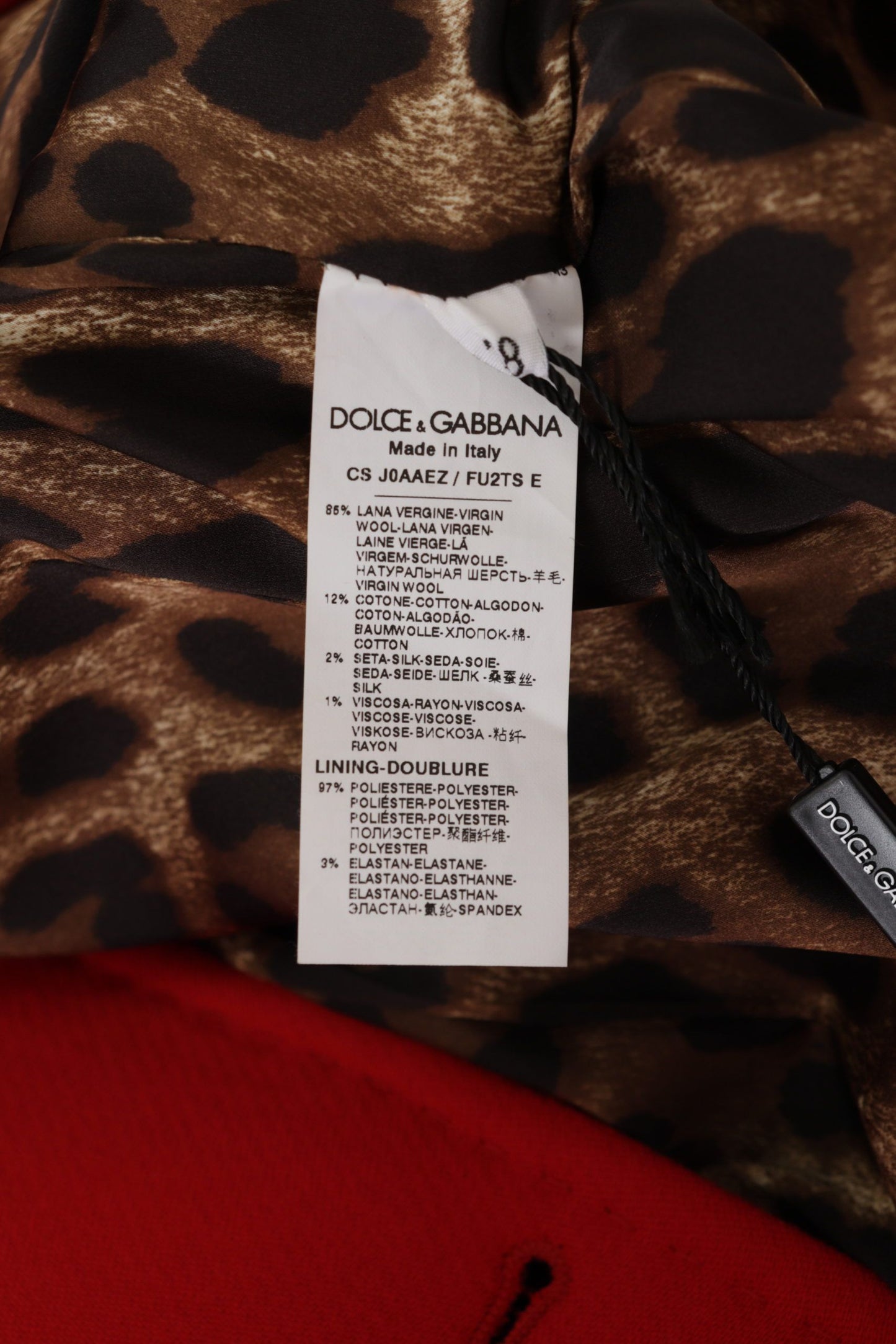 Dolce & Gabbana Elegant Rød Leopard Trenchcoat