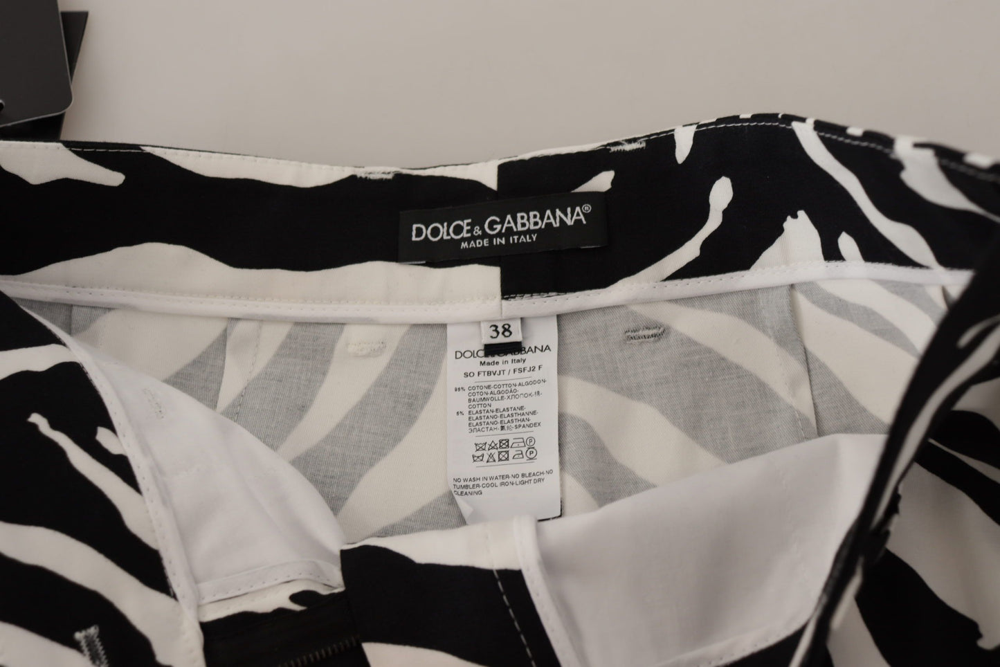 Dolce & Gabbana Zebraprint Hotpants med mellemhøj talje