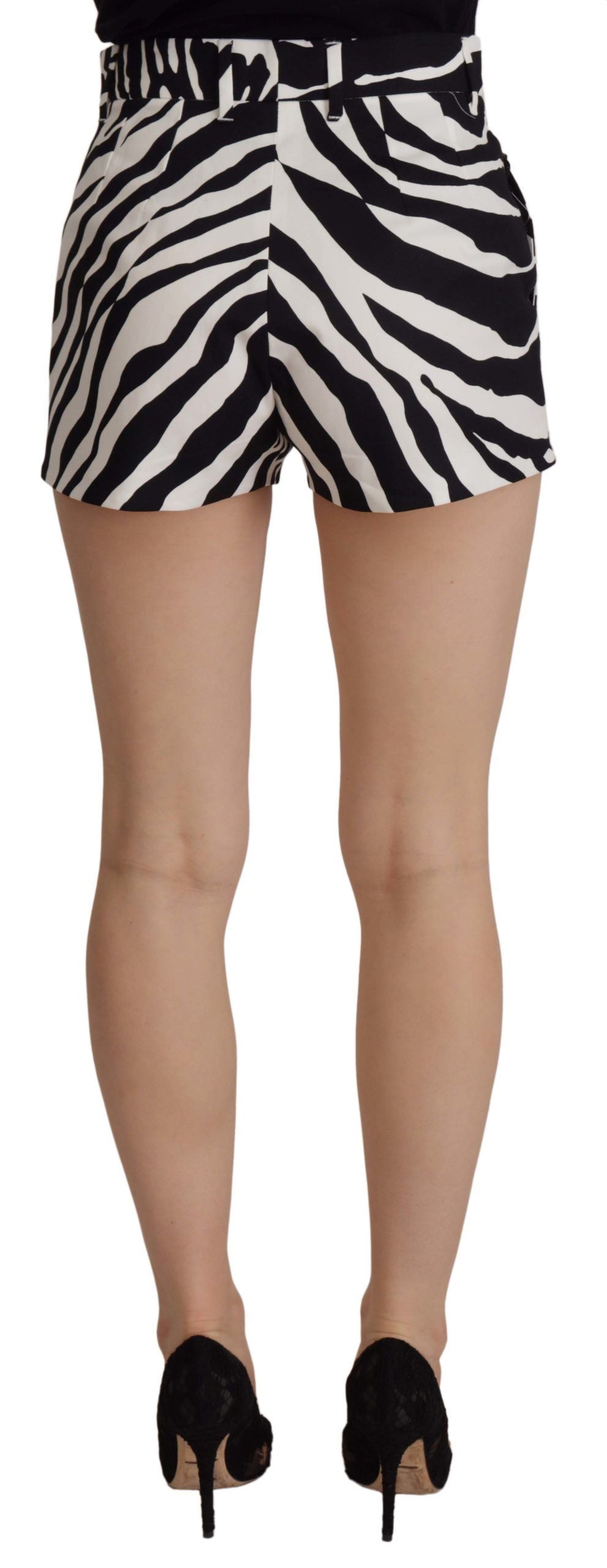 Dolce & Gabbana Zebraprint Hotpants med mellemhøj talje
