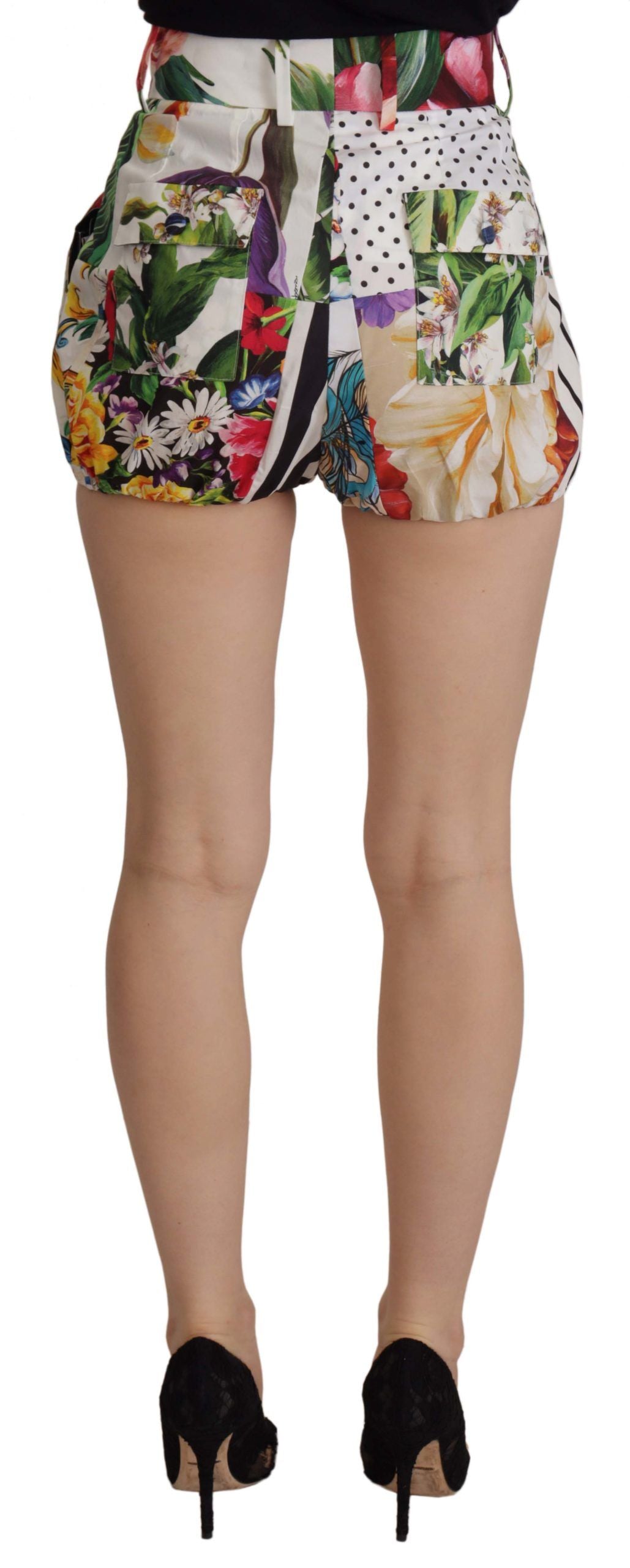 Dolce & Gabbana Flerfarvede Majolica Blomster Højtaljede Shorts
