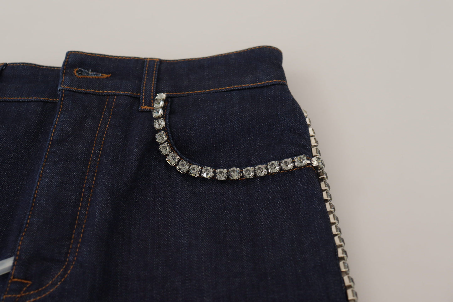 Dolce & Gabbana Chic højtaljede hotpants shorts med krystaldetaljer