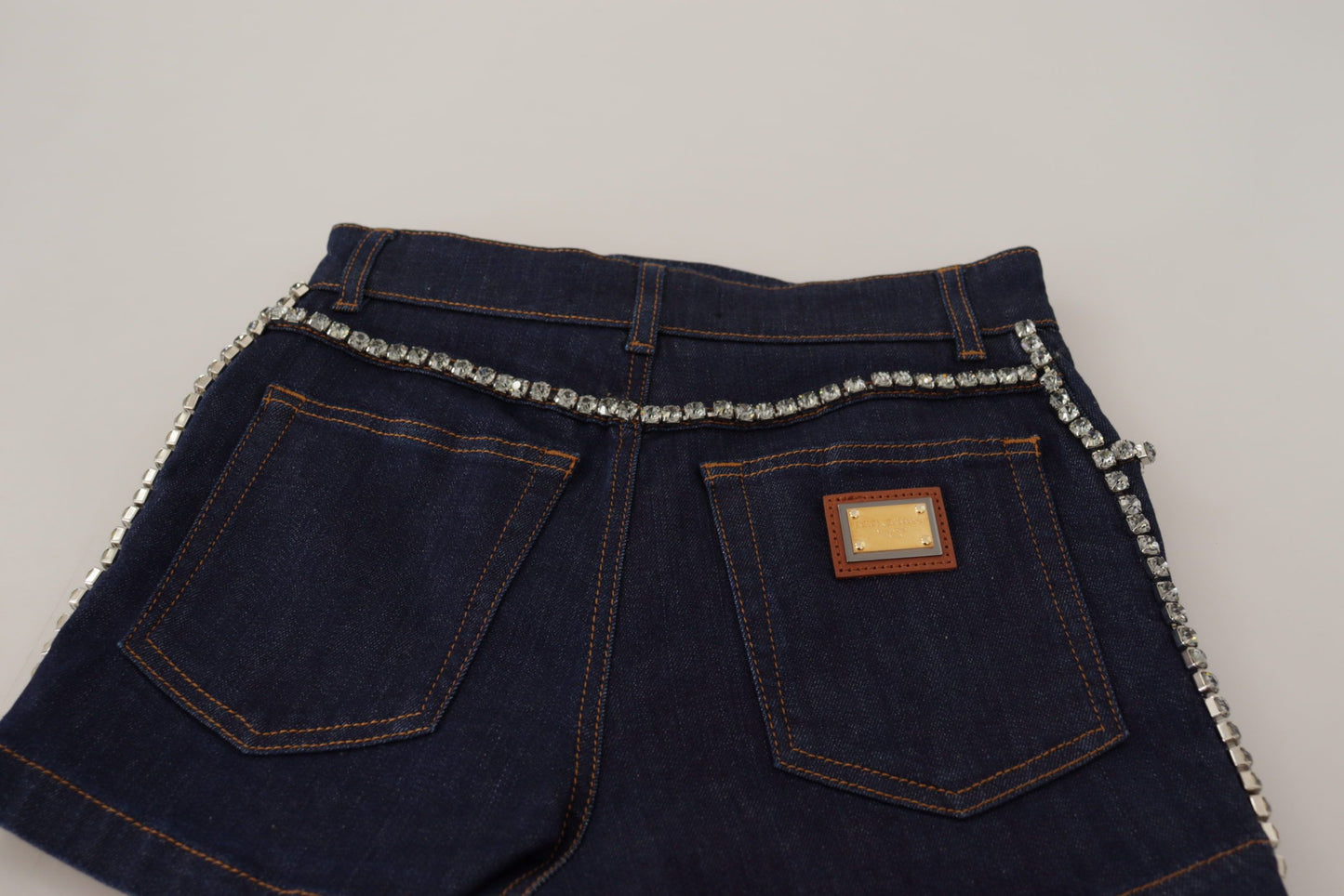 Dolce & Gabbana Chic højtaljede hotpants shorts med krystaldetaljer