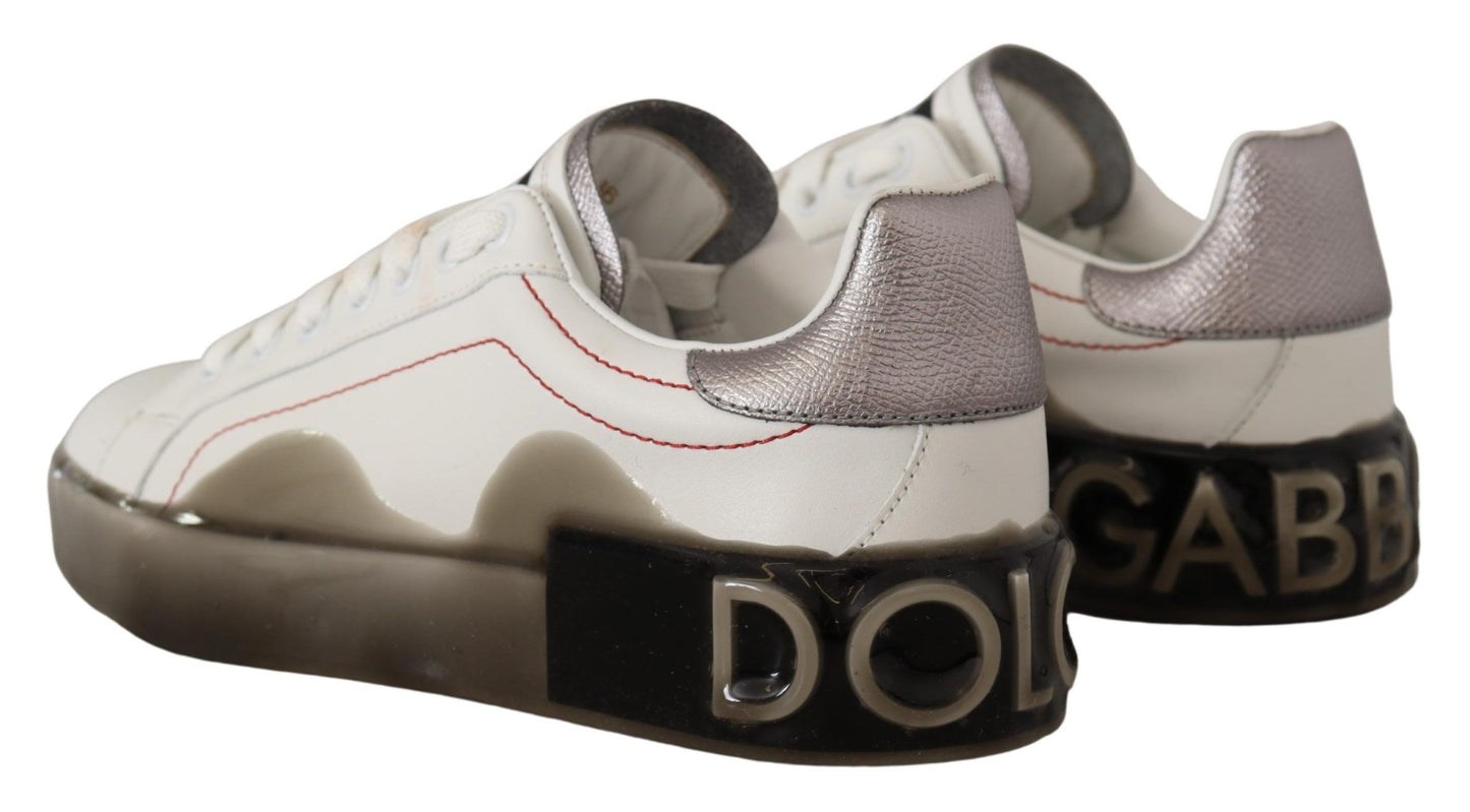 Dolce & Gabbana Elegante Hvide Lædersneakers