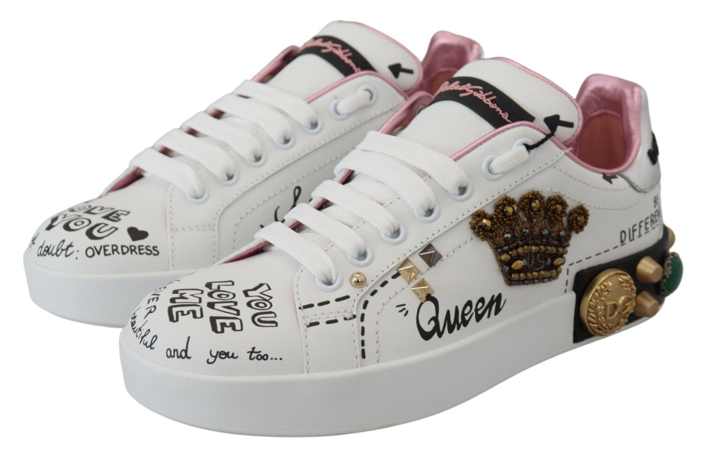 Dolce & Gabbana Queen Crown Chic lædersneakers