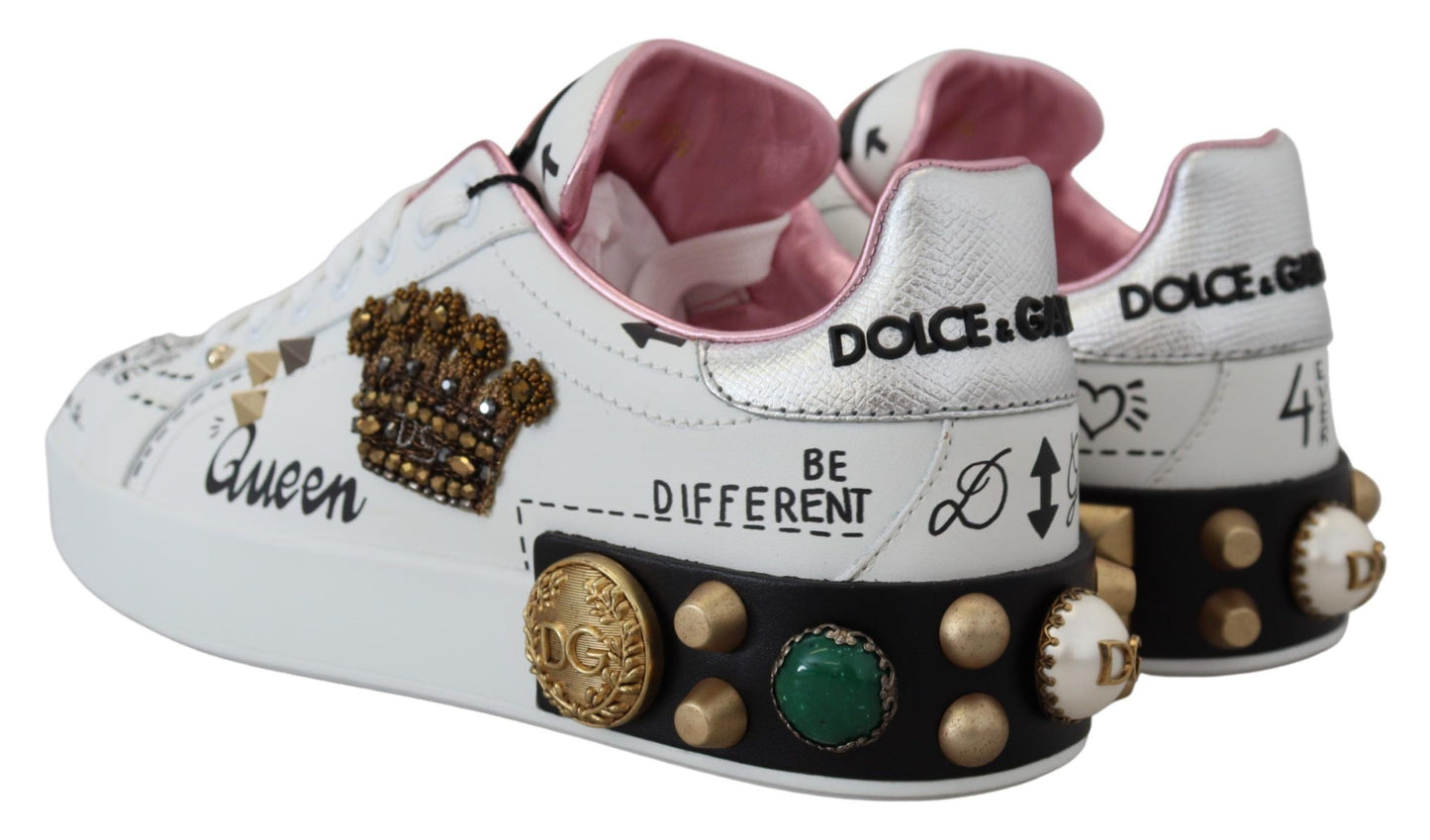 Dolce & Gabbana Queen Crown Chic lædersneakers
