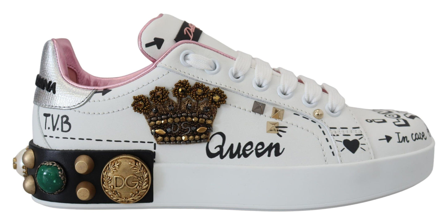 Dolce & Gabbana Queen Crown Chic lædersneakers