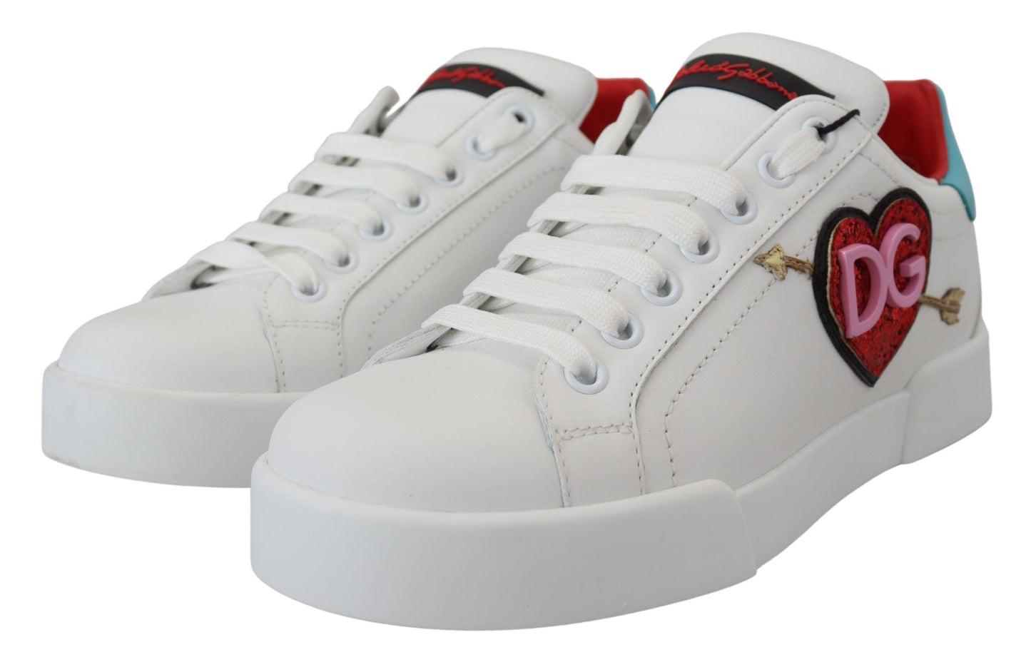 Dolce & Gabbana Elegante Hvide Portofino Lædersneakers