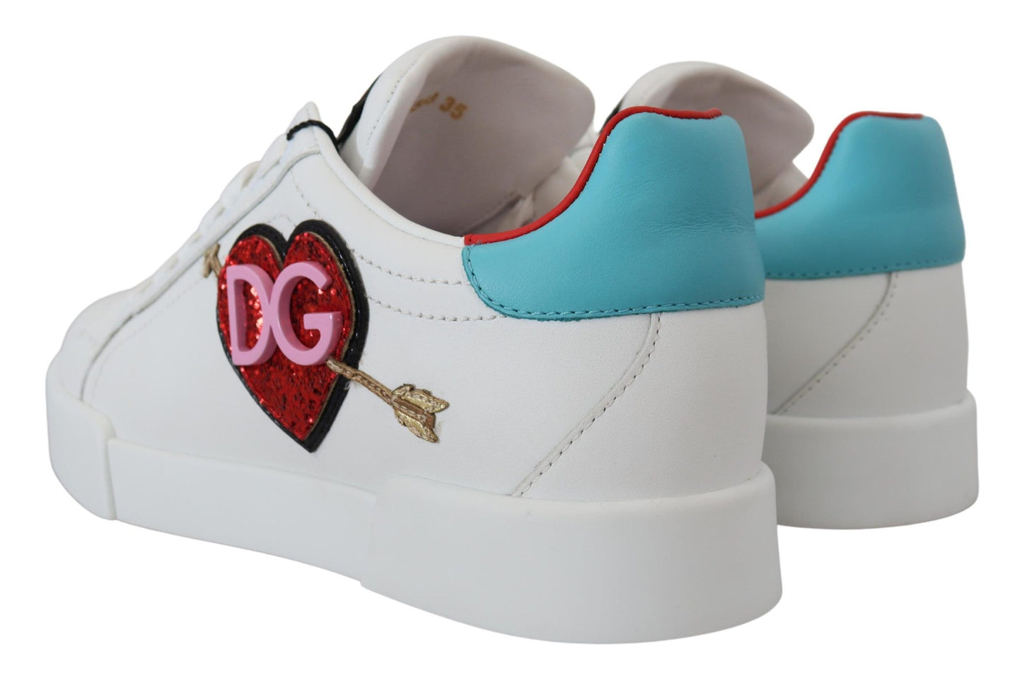 Dolce & Gabbana Elegante Hvide Portofino Lædersneakers