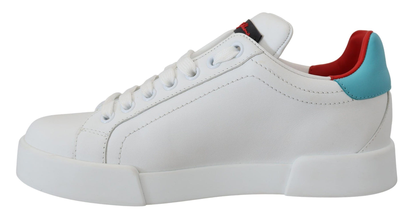 Dolce & Gabbana Elegante Hvide Portofino Lædersneakers