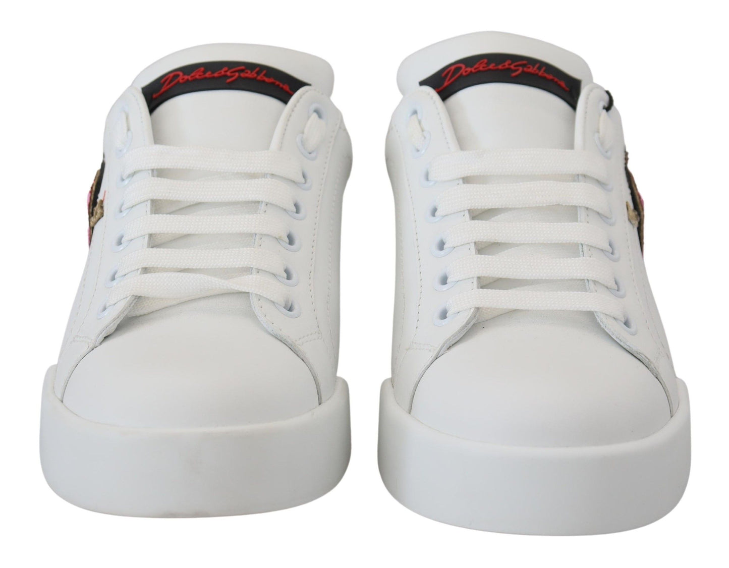 Dolce & Gabbana Elegante Hvide Portofino Lædersneakers