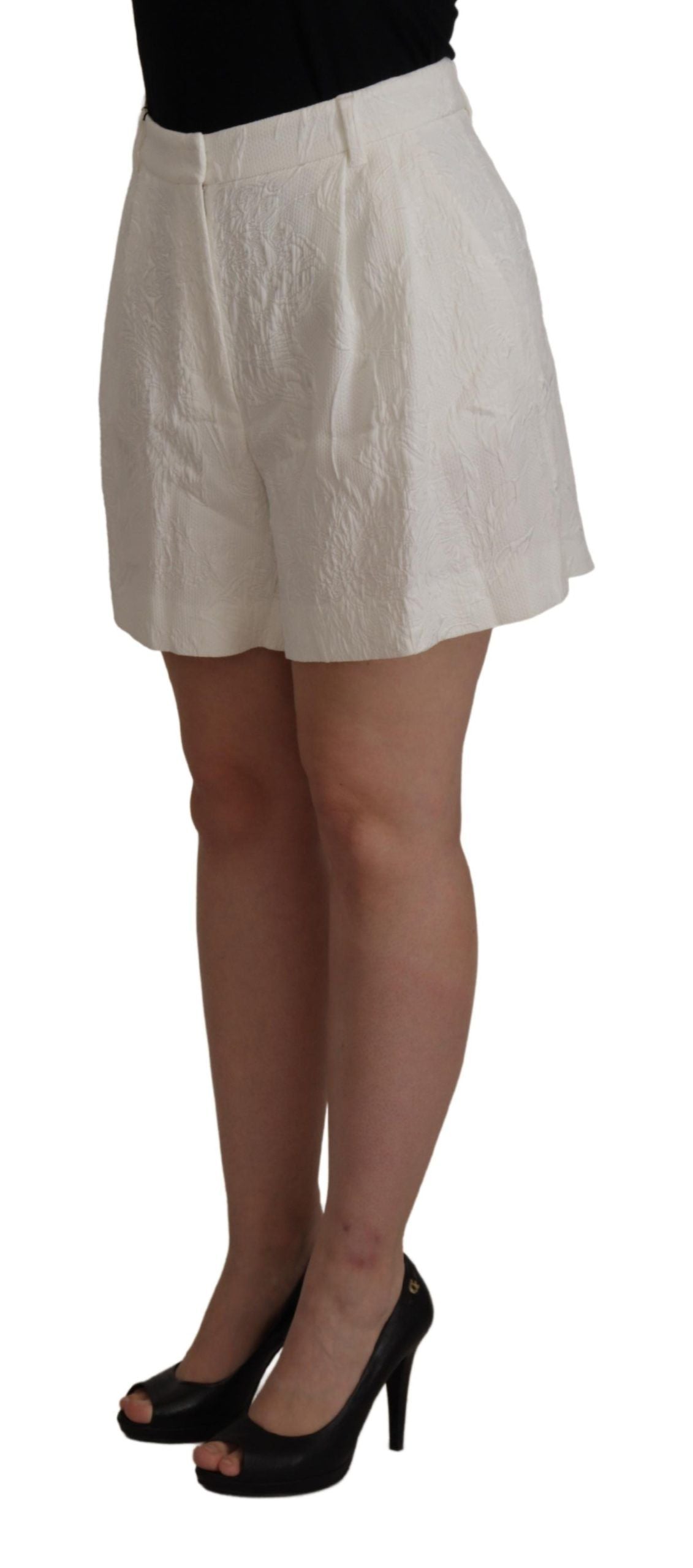 Dolce & Gabbana Elegante Højtaljede Hvide Culotte Shorts