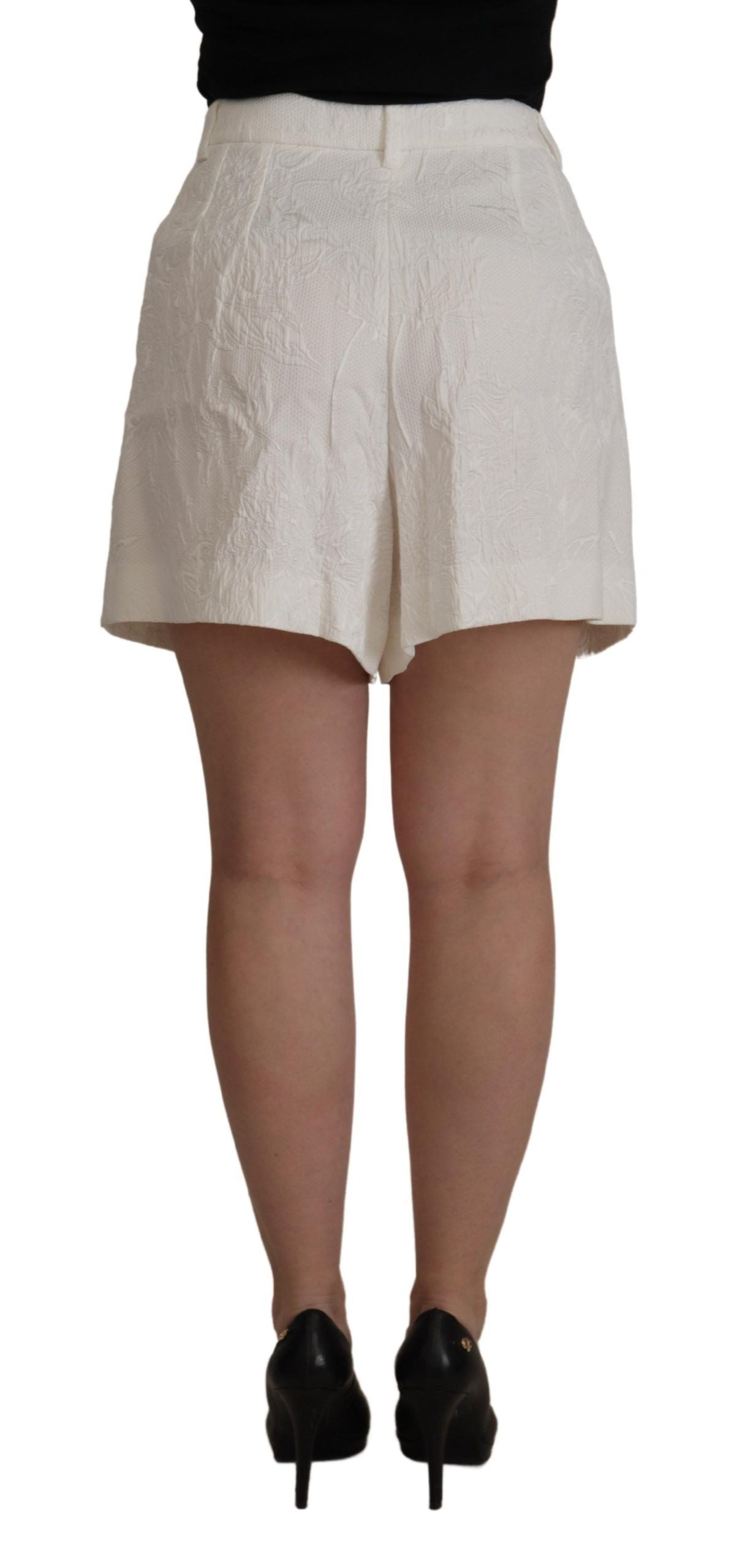 Dolce & Gabbana Elegante Højtaljede Hvide Culotte Shorts
