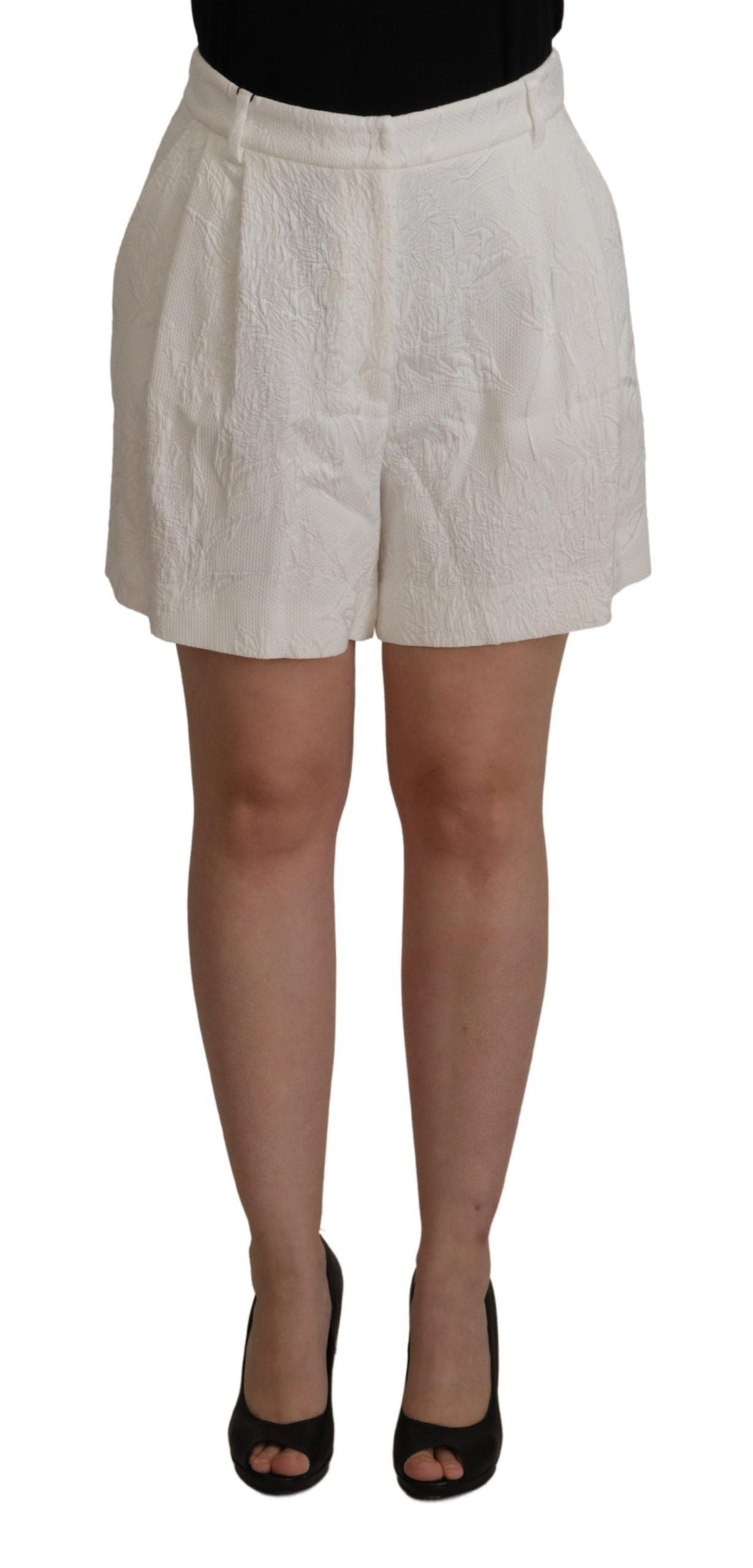 Dolce & Gabbana Elegante Højtaljede Hvide Culotte Shorts