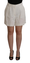 Dolce & Gabbana Elegante Højtaljede Hvide Culotte Shorts