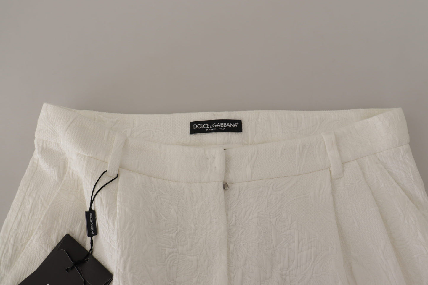 Dolce & Gabbana Elegante Højtaljede Hvide Culotte Shorts