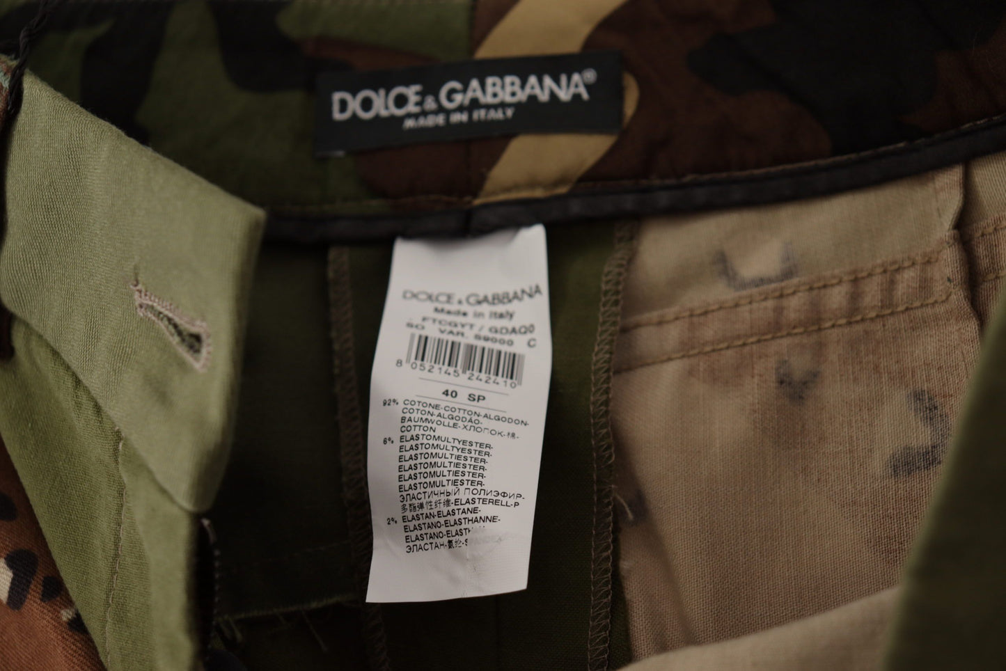 Dolce & Gabbana Army Green højtaljede hotpants