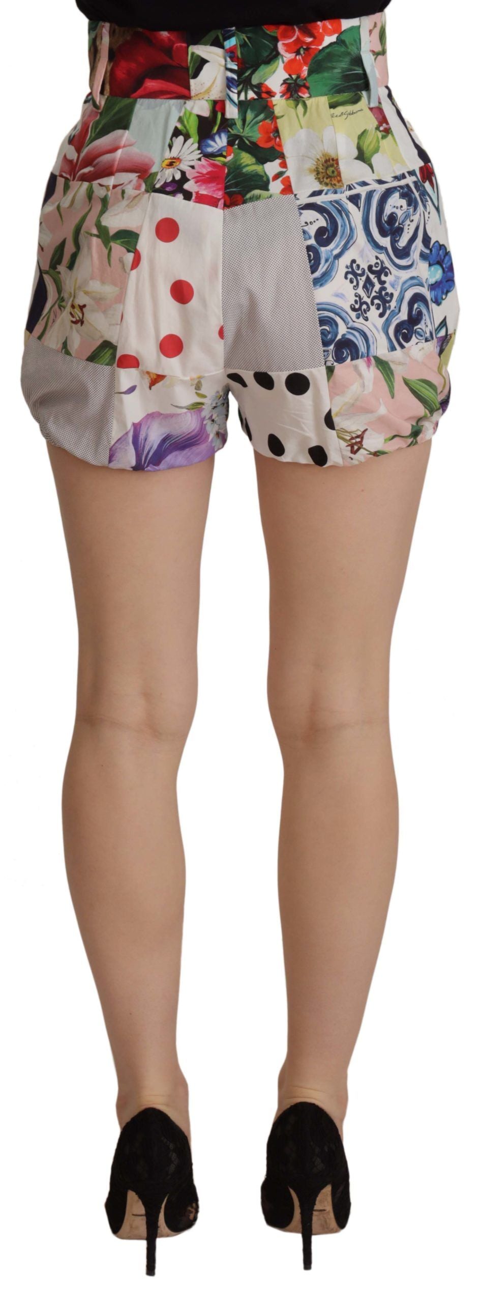 Dolce & Gabbana Patchwork højtaljede designershorts