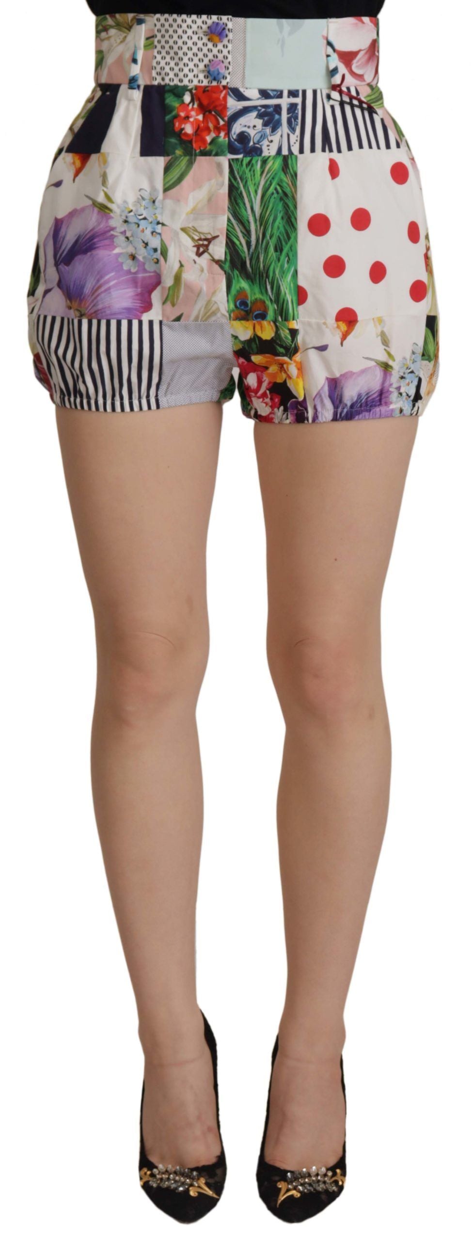 Dolce & Gabbana Patchwork højtaljede designershorts
