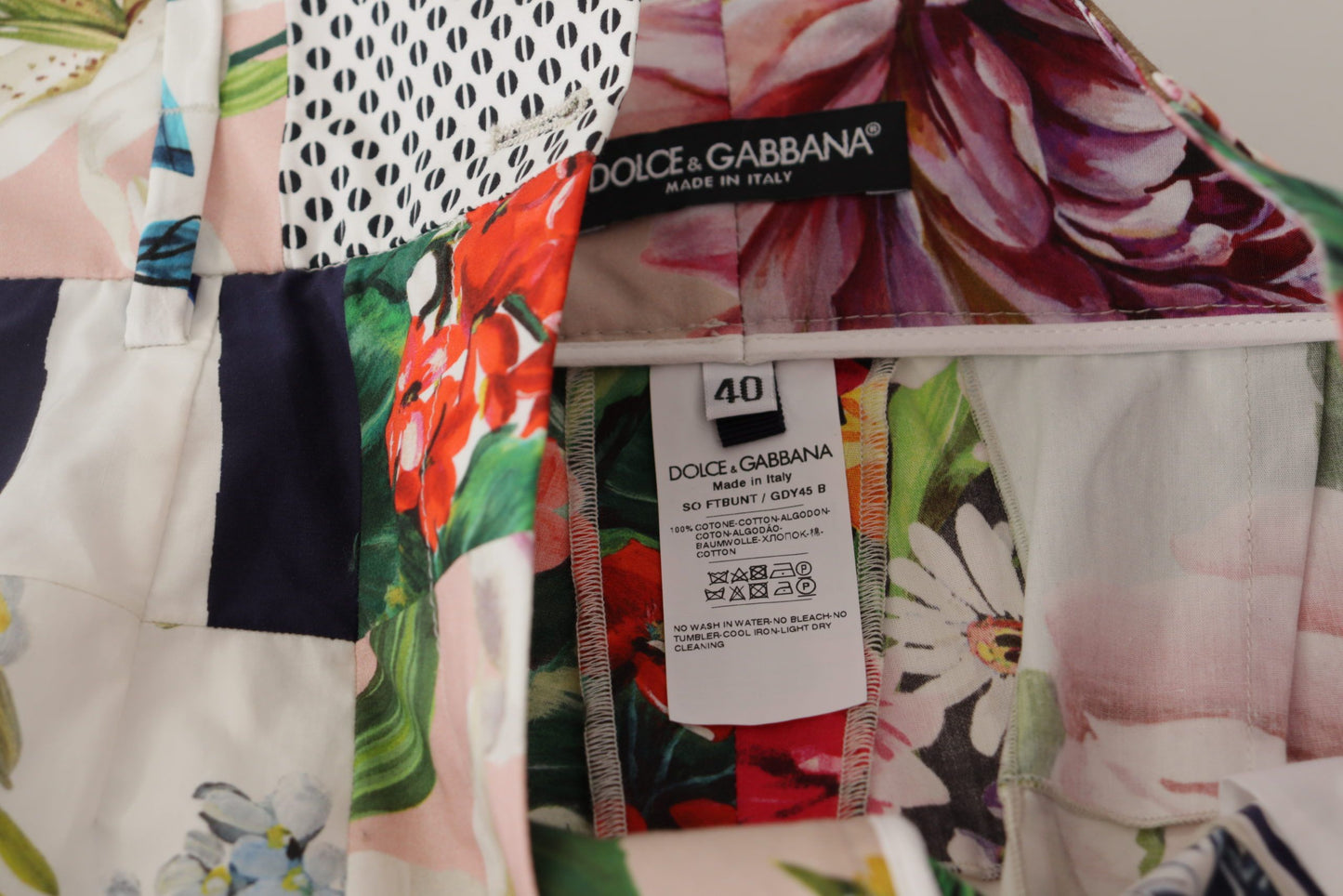 Dolce & Gabbana Patchwork højtaljede designershorts