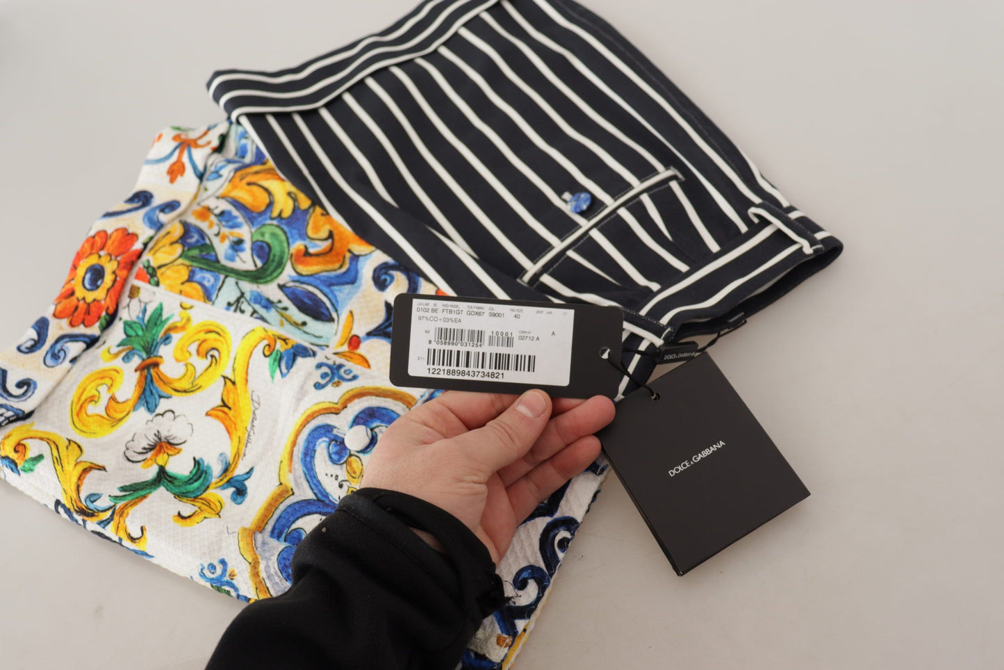 Dolce & Gabbana Majolica højtaljede designerbermudashorts