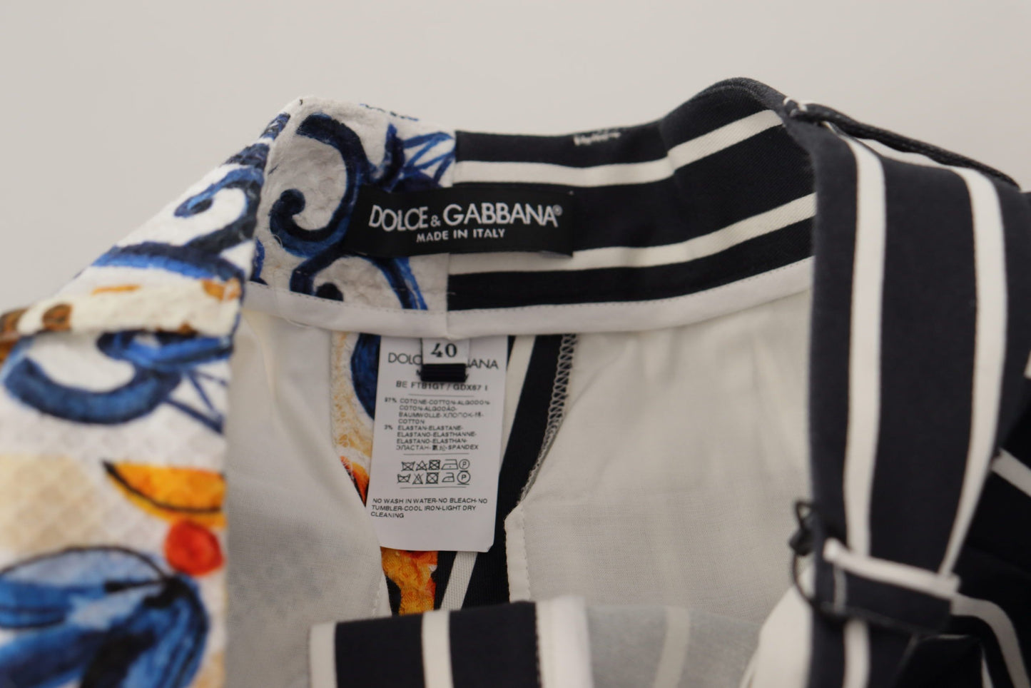 Dolce & Gabbana Majolica højtaljede designerbermudashorts