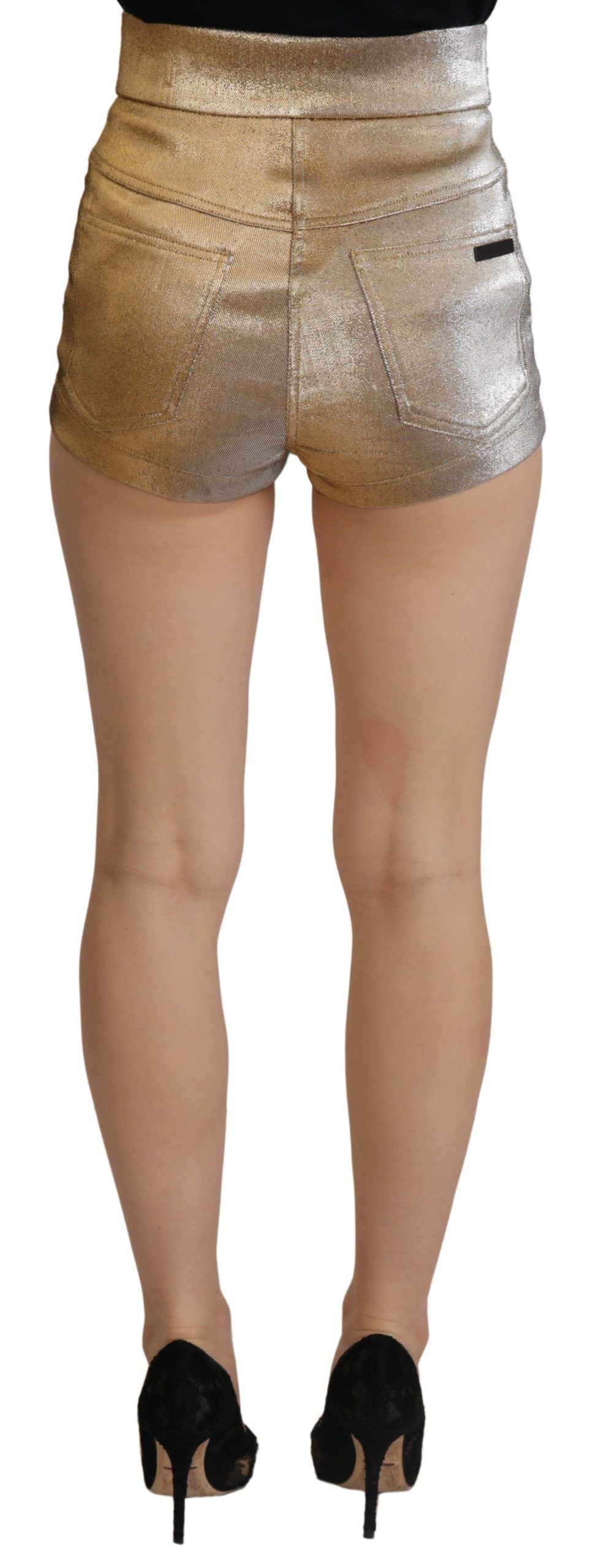 Dolce & Gabbana Guld Højtaljede Hotpants Shorts