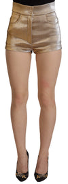 Dolce & Gabbana Guld Højtaljede Hotpants Shorts