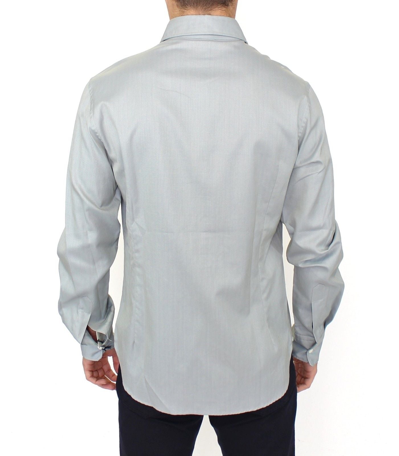 Ermanno Scervino Elegance Unleashed Grå Casual Skjorte med Knapper Foran