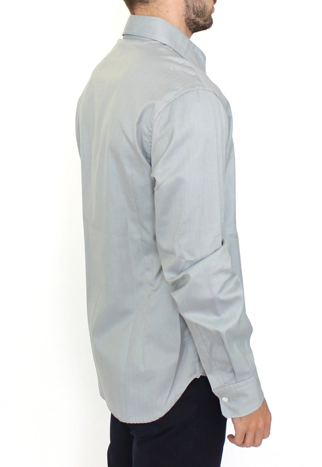 Ermanno Scervino Elegance Unleashed Grå Casual Skjorte med Knapper Foran