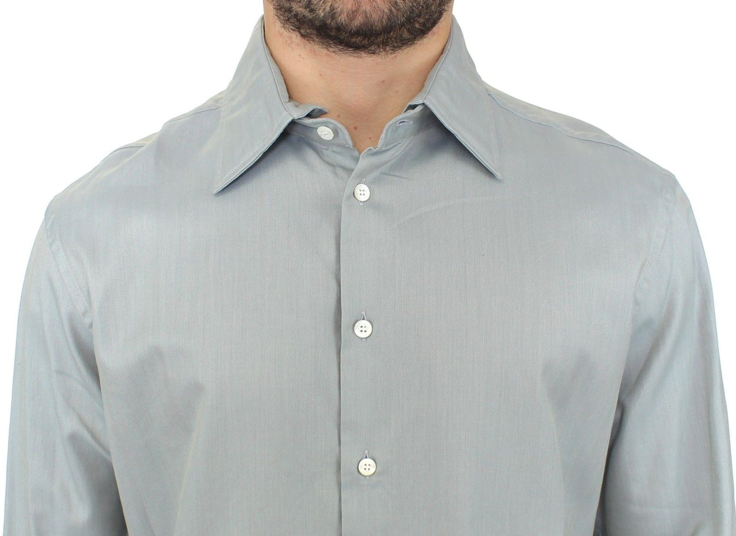 Ermanno Scervino Elegance Unleashed Grå Casual Skjorte med Knapper Foran