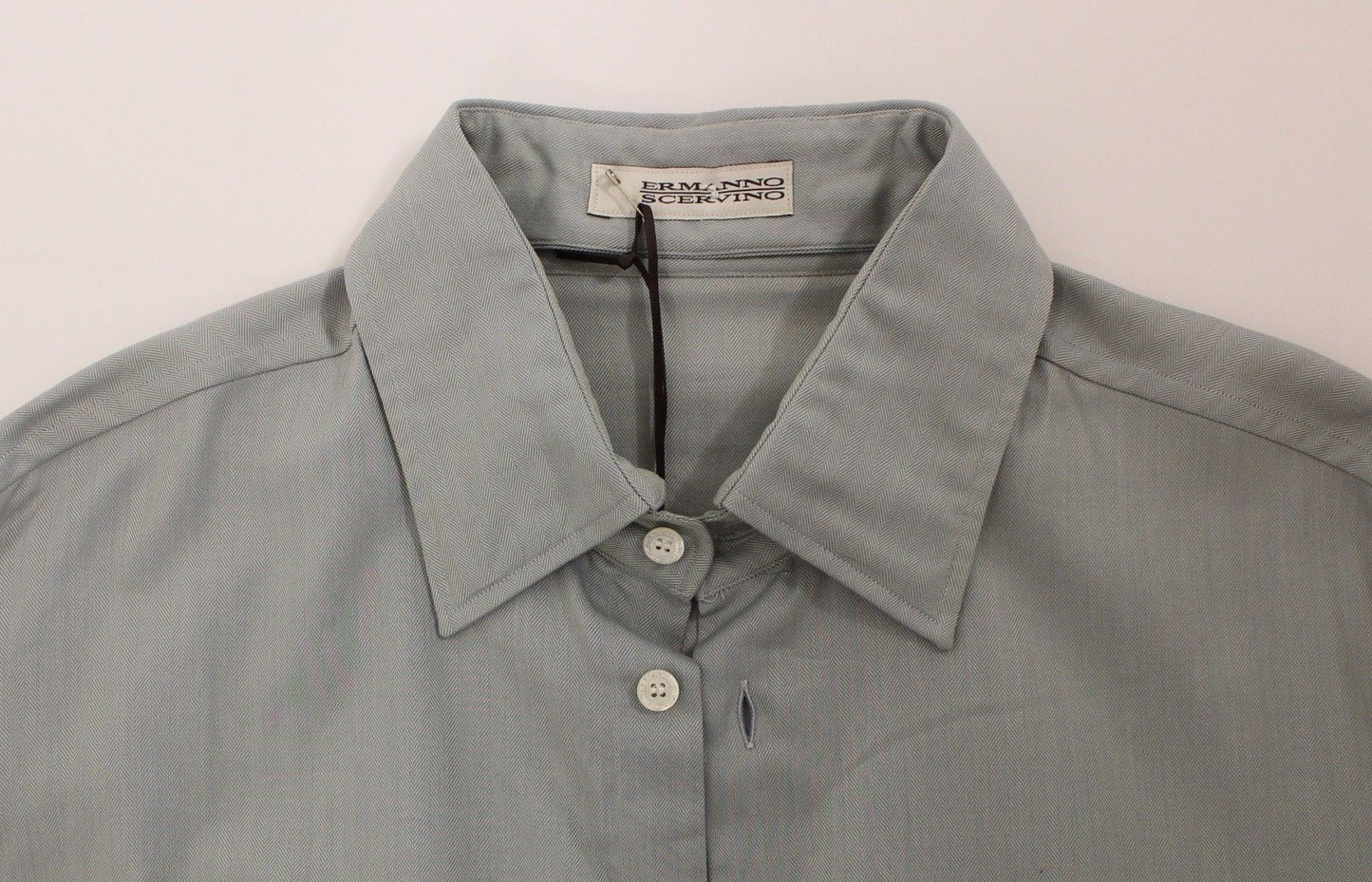 Ermanno Scervino Elegance Unleashed Grå Casual Skjorte med Knapper Foran