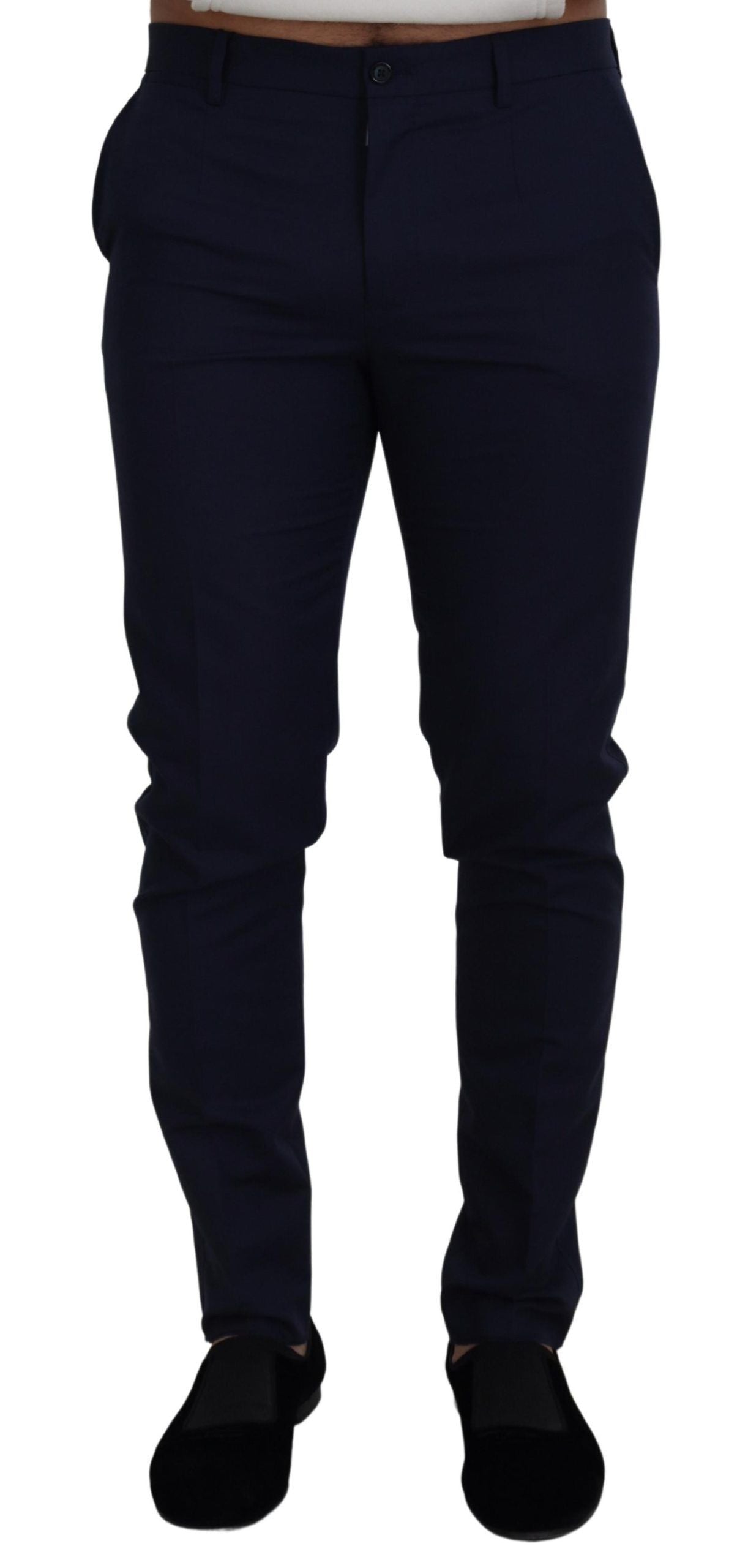Dolce & Gabbana Elegant Slim Fit Blå Kjolebukser
