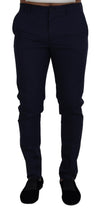 Dolce & Gabbana Elegant Slim Fit Blå Kjolebukser