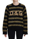 Dolce & Gabbana Elegant Sort og Guld Krystaltrøje