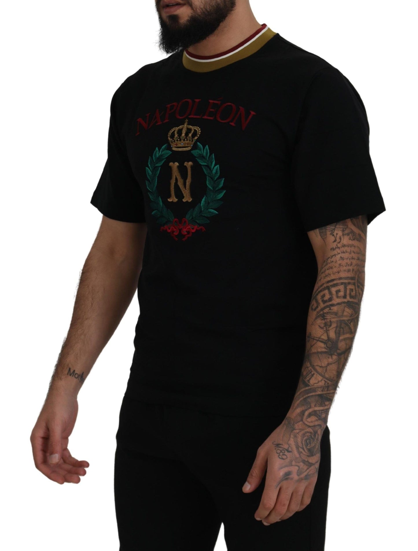 Dolce & Gabbana ikonisk sort bomulds-T-shirt med rund hals